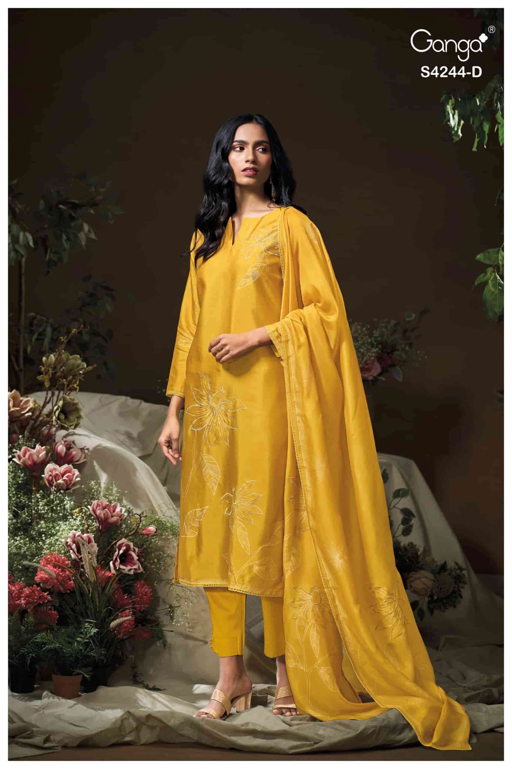 Ganga Fashion Druvya 4244 Russian Silk Dress Material Collection