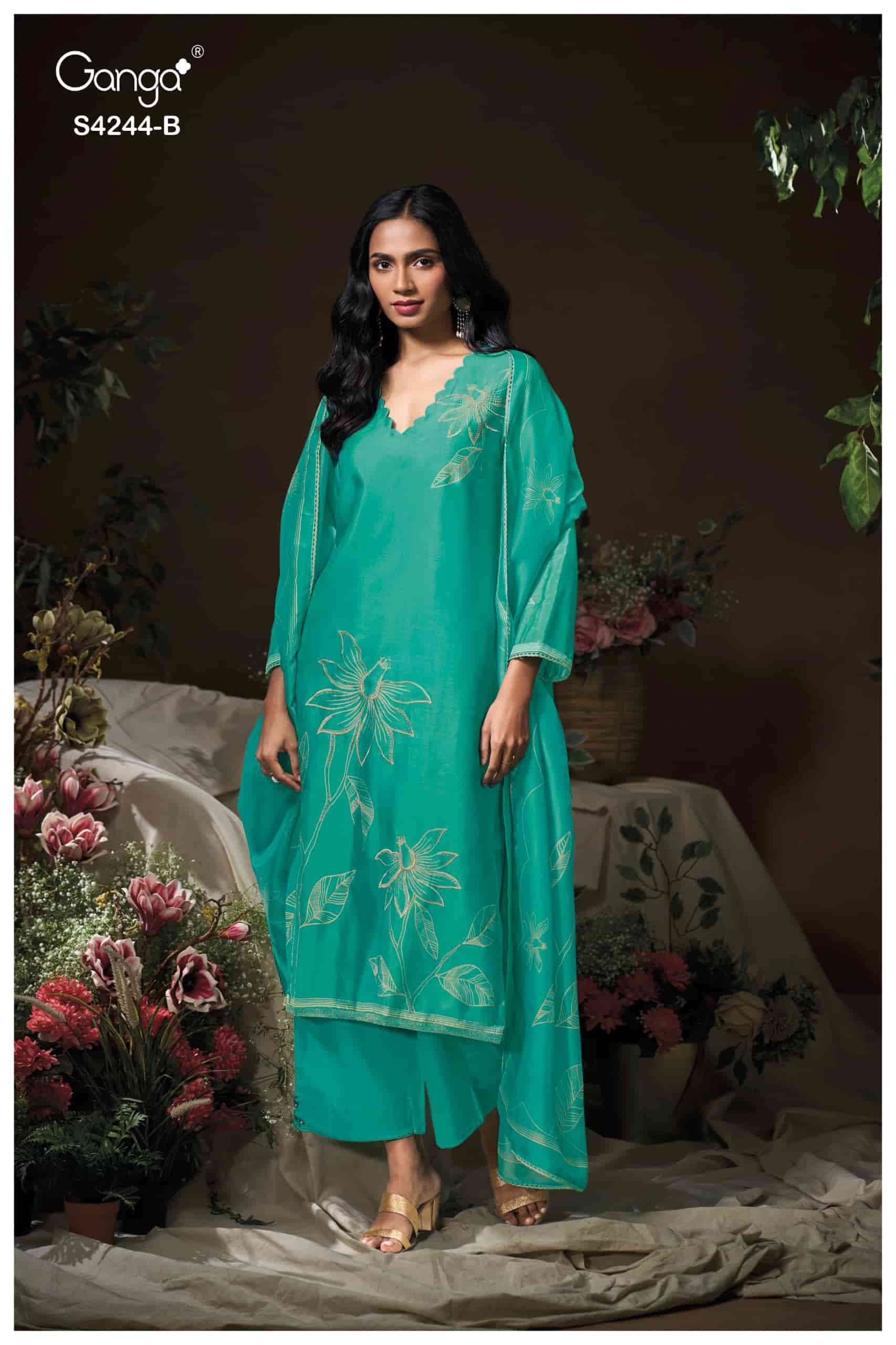 Ganga Fashion Druvya 4244 Russian Silk Dress Material Collection