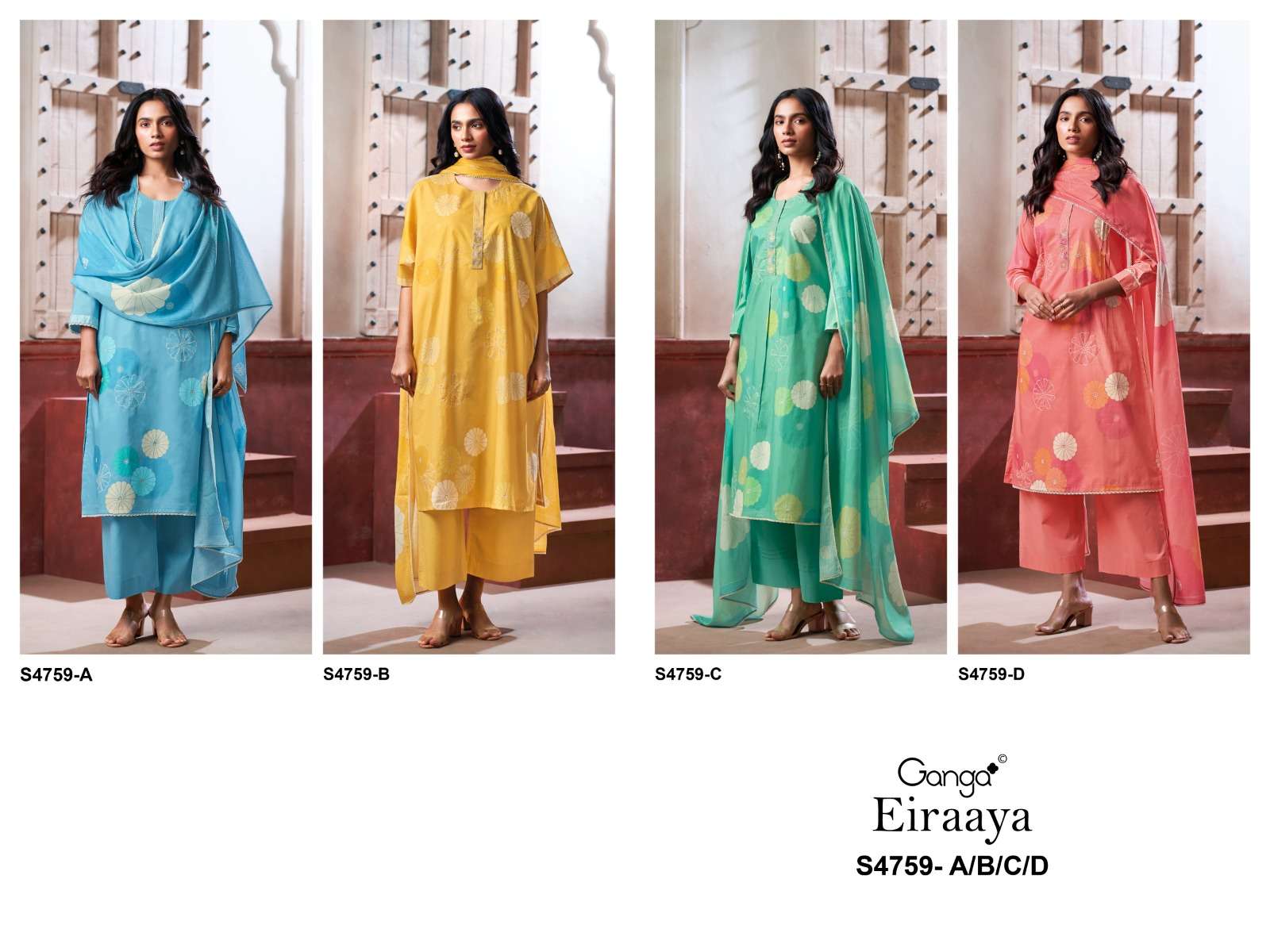 Ganga Fashion Eiraaya 4759 Premium Cotton Dress Material - Amrah Wholesale