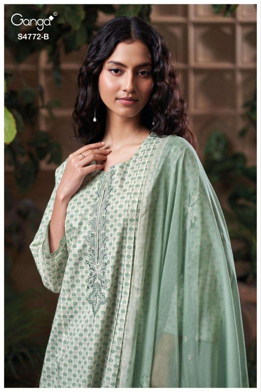 Ganga Fashion Eirelia 4772 Cotton Printed Dress Material - Amrah Wholesale