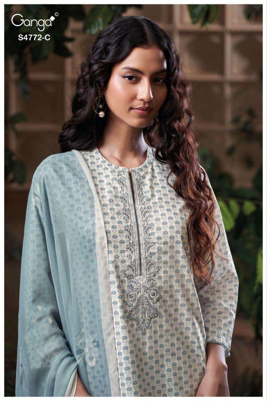Ganga Fashion Eirelia 4772 Cotton Printed Dress Material - Amrah Wholesale