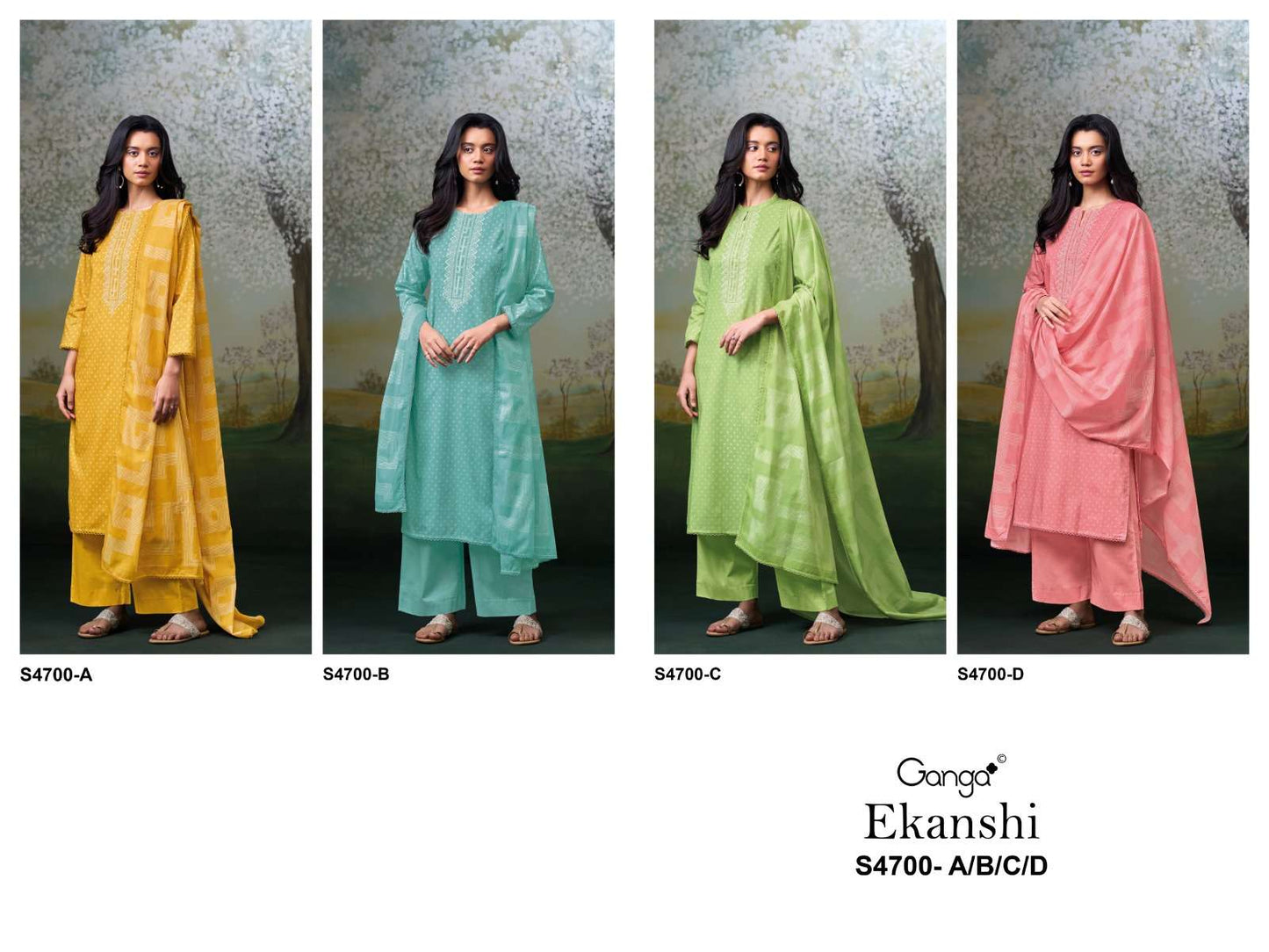 Ganga Fashion Ekanshi 4700 Premium Cotton Dress Material