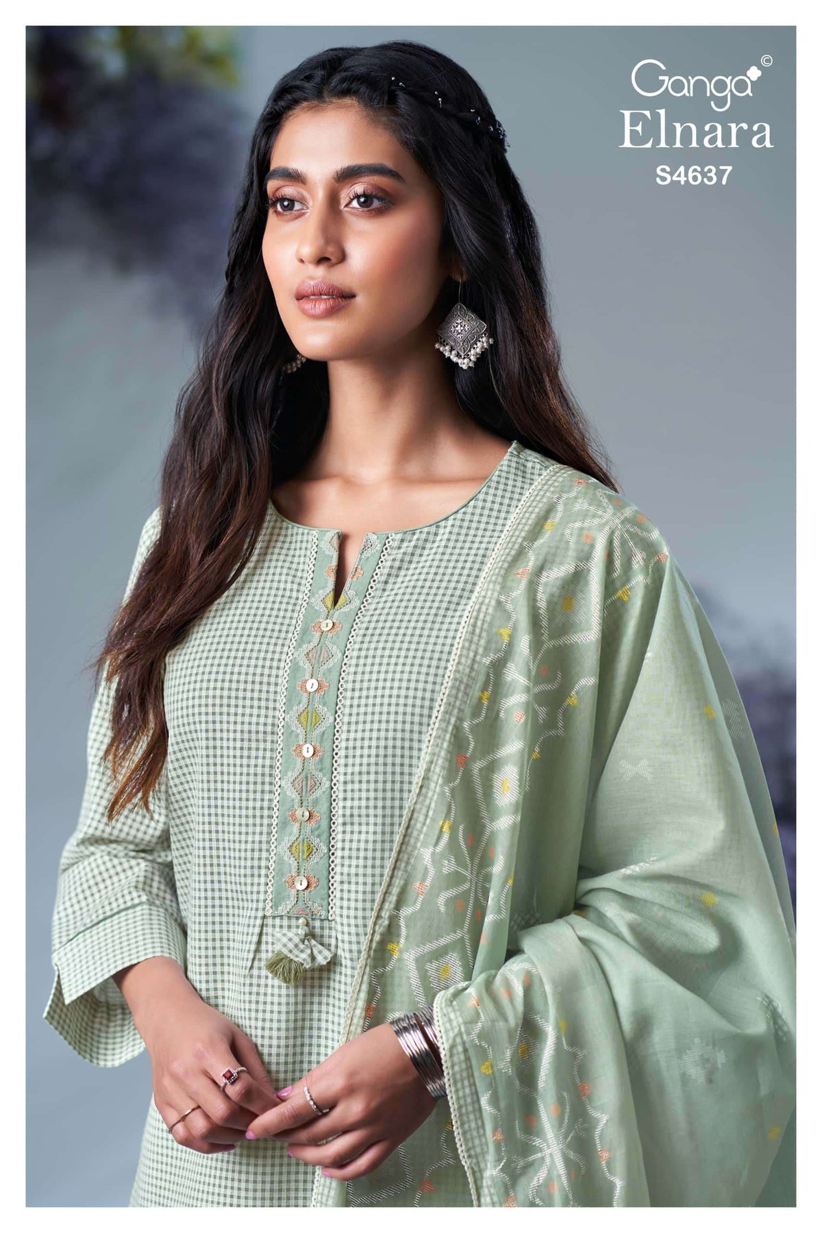 Ganga Fashion Elnara 4637 Dress Material - Amrah Wholesale