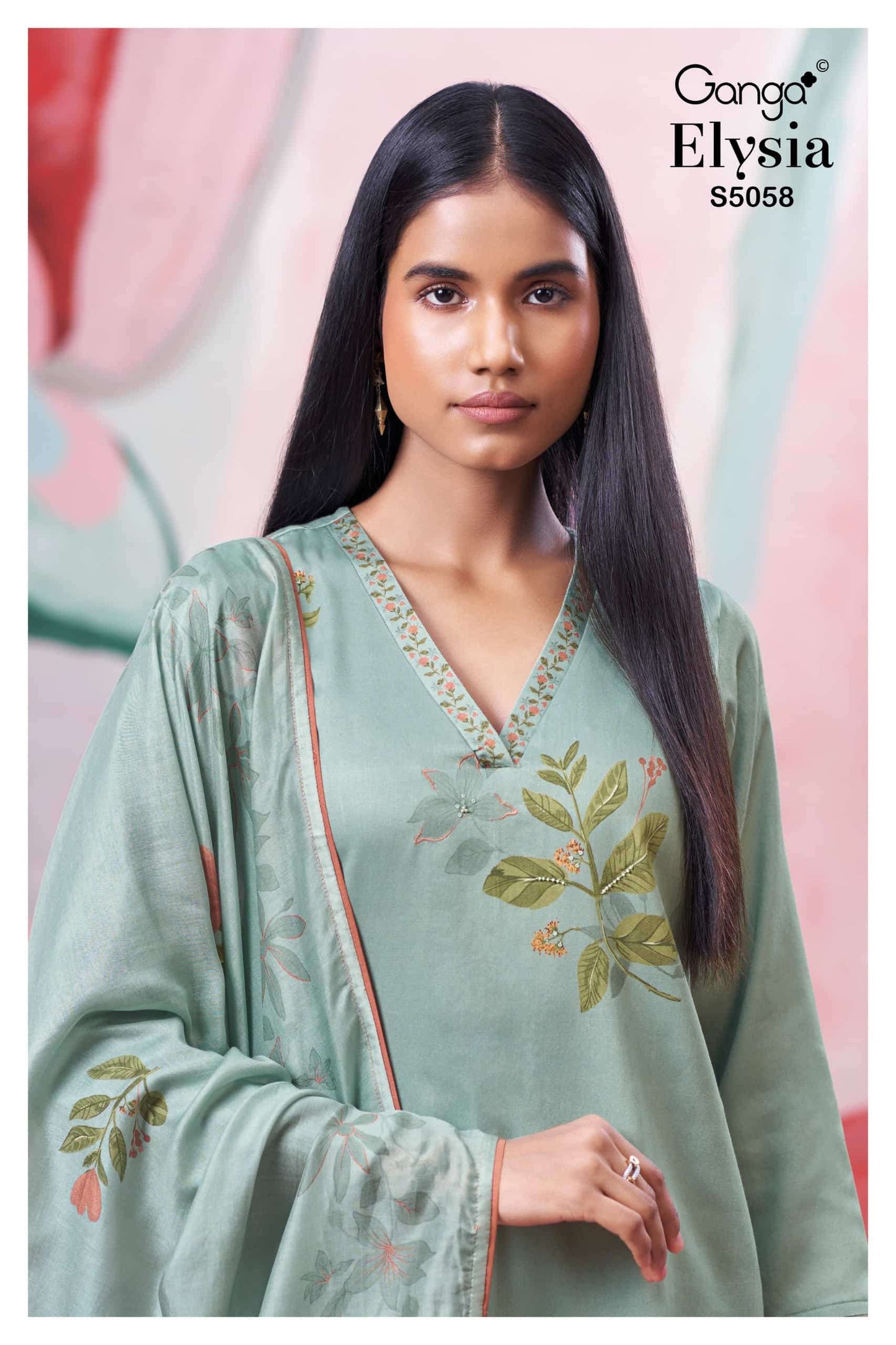 Ganga Fashion Elysia 5058 Premium Cotton Satin Dress Material