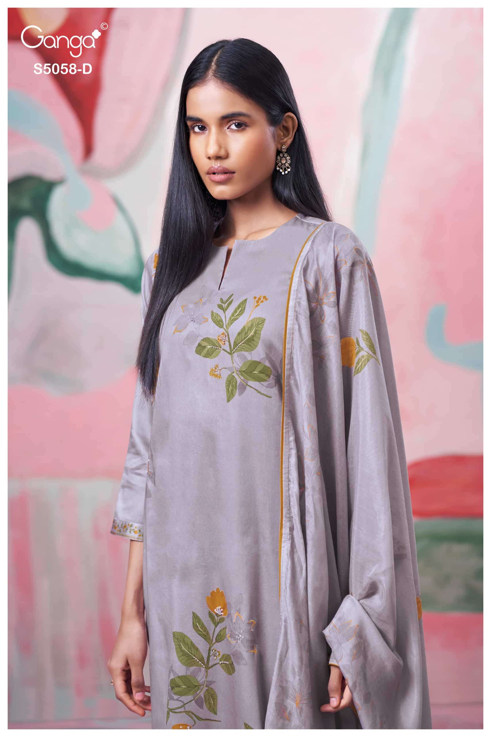 Ganga Fashion Elysia 5058 Premium Cotton Satin Dress Material