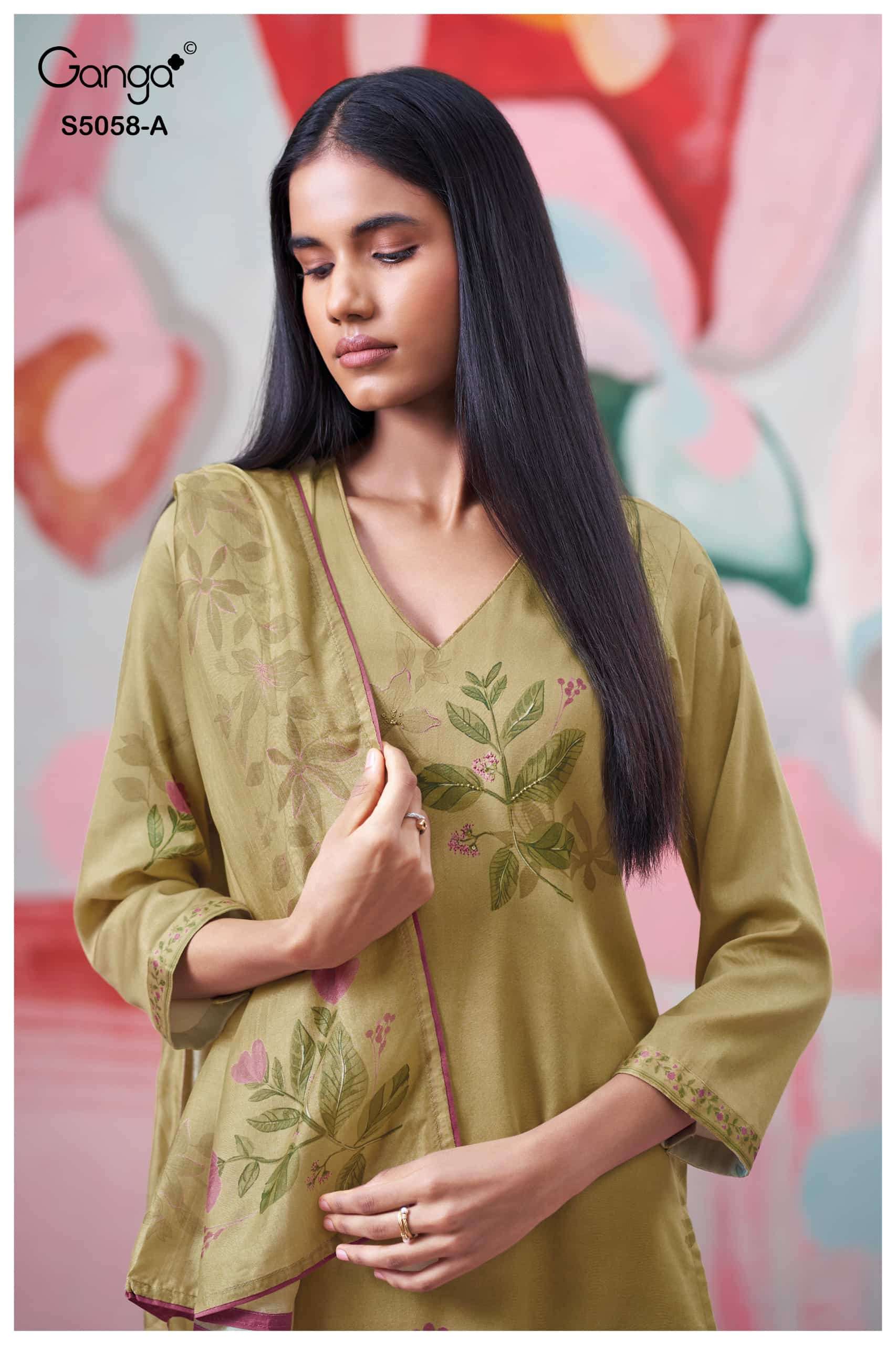 Ganga Fashion Elysia 5058 Premium Cotton Satin Dress Material