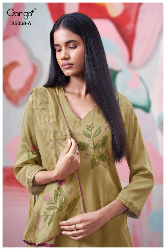 Ganga Fashion Elysia 5058 Premium Cotton Satin Dress Material