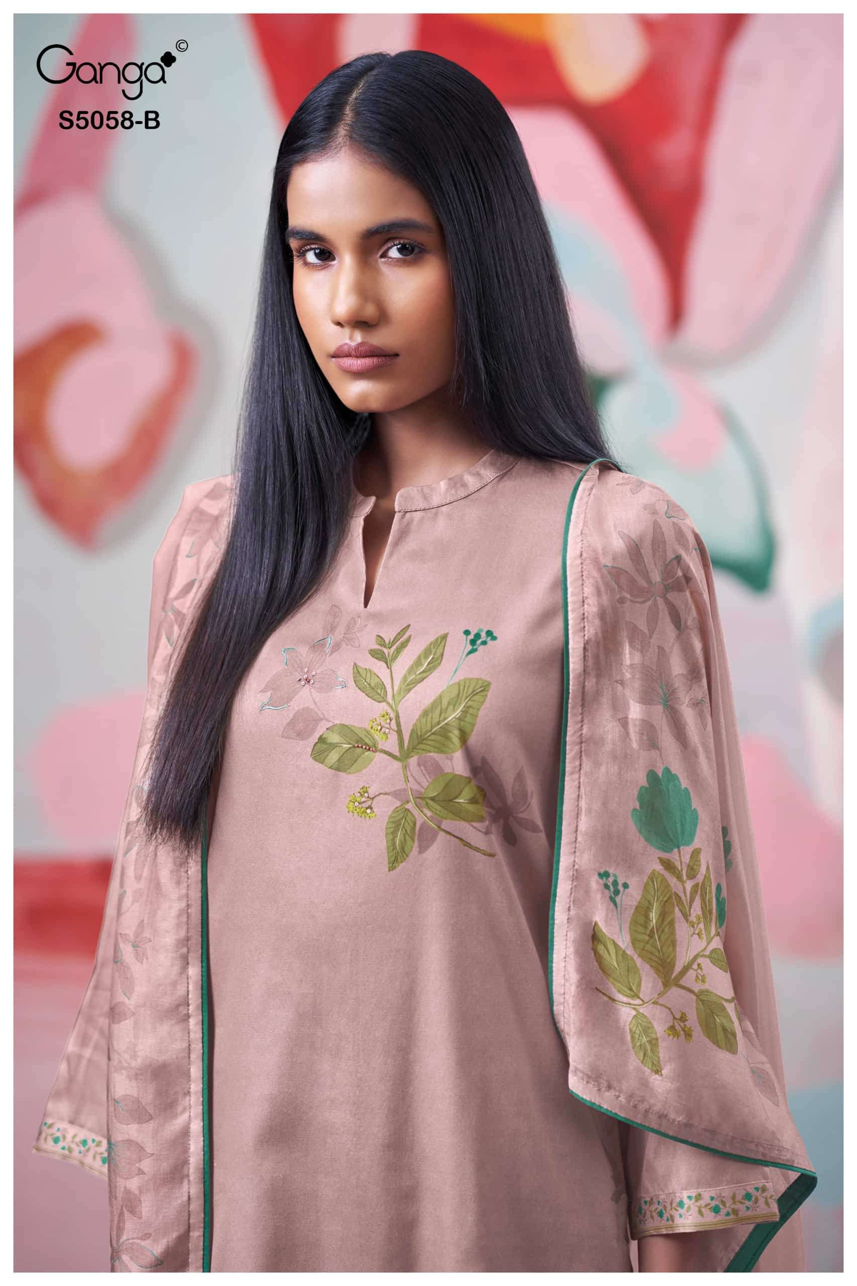 Ganga Fashion Elysia 5058 Premium Cotton Satin Dress Material