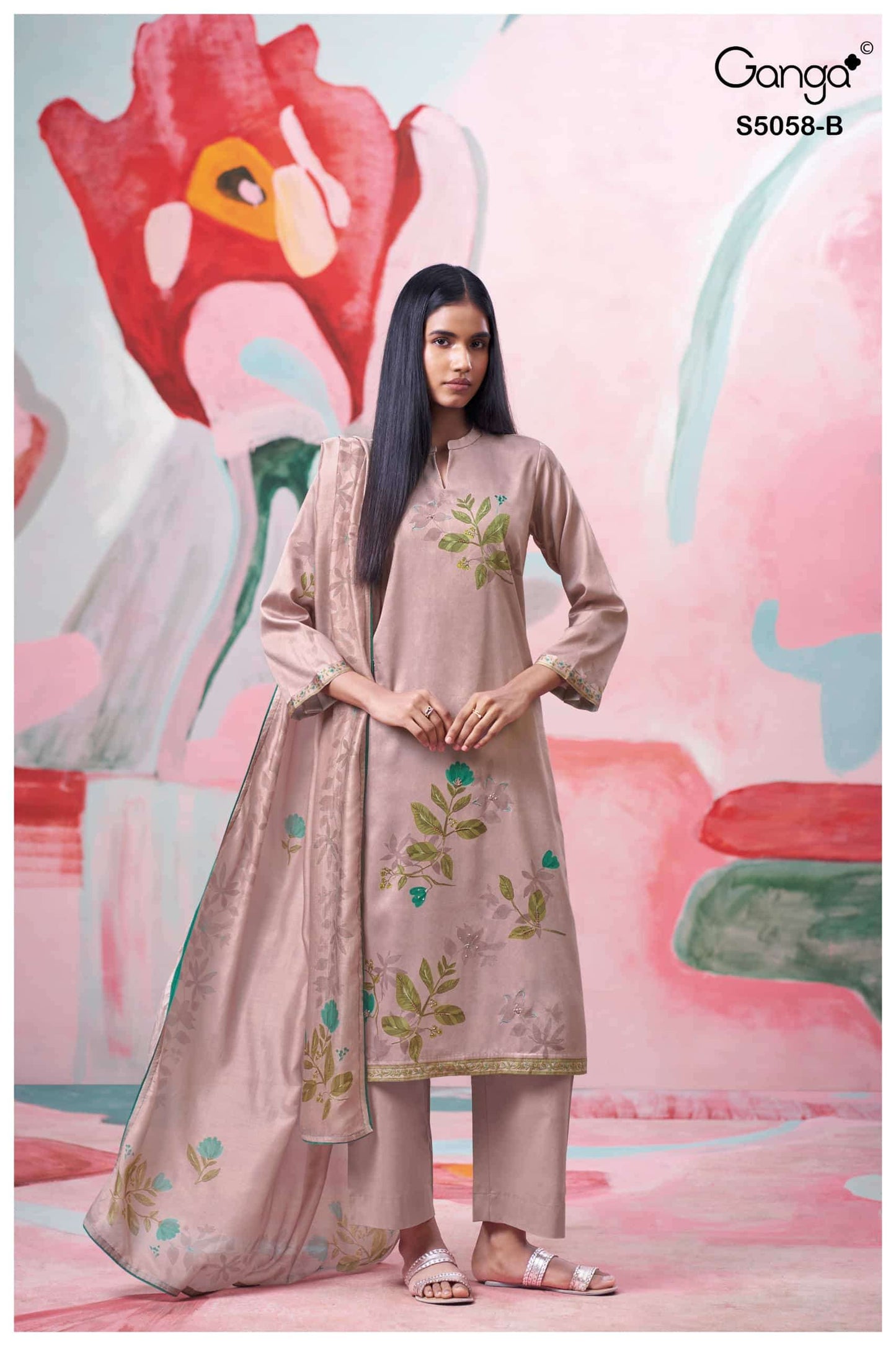 Ganga Fashion Elysia 5058 Premium Cotton Satin Dress Material