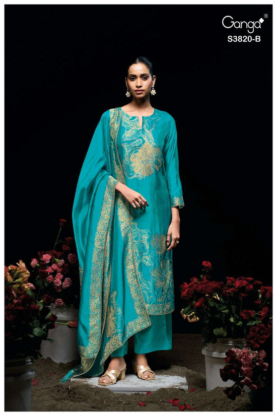 Ganga Fashion Enole 3820 Premium Viscose Silk Jacquard Dress Material
