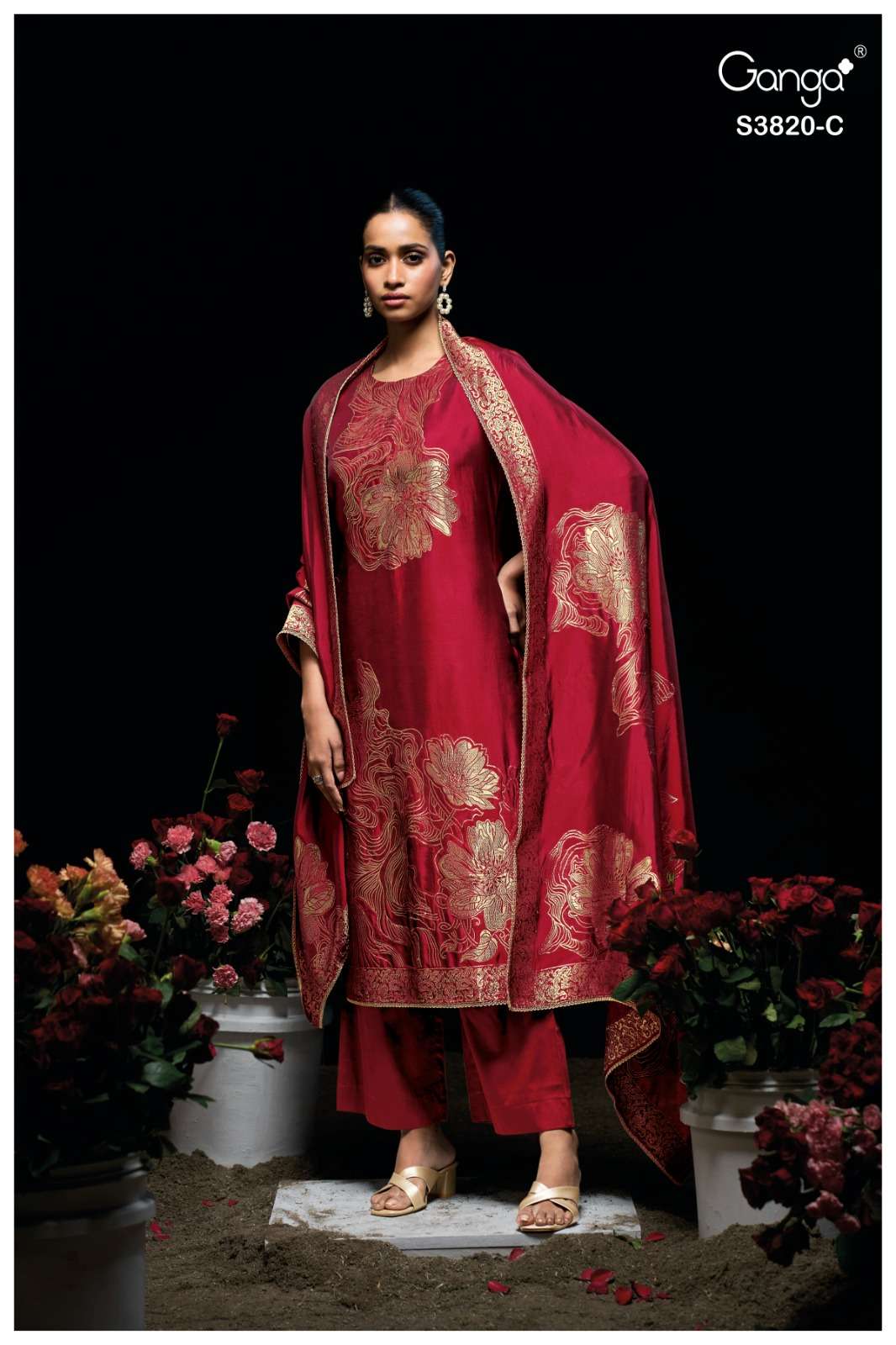 Ganga Fashion Enole 3820 Premium Viscose Silk Jacquard Dress Material