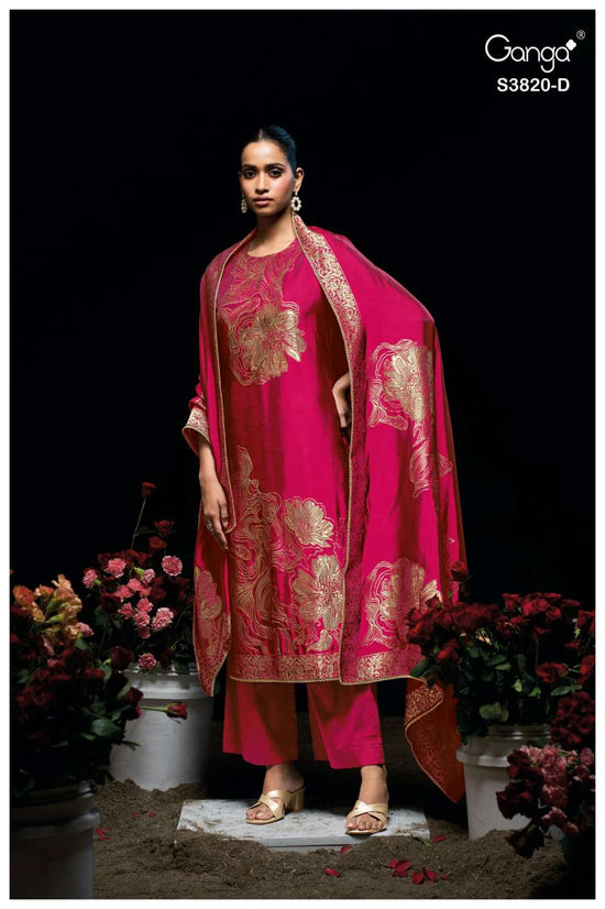 Ganga Fashion Enole 3820 Premium Viscose Silk Jacquard Dress Material