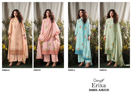 Ganga Fashion Erixa 4605 Cotton Dress Material Wholesale - Amrah Wholesale