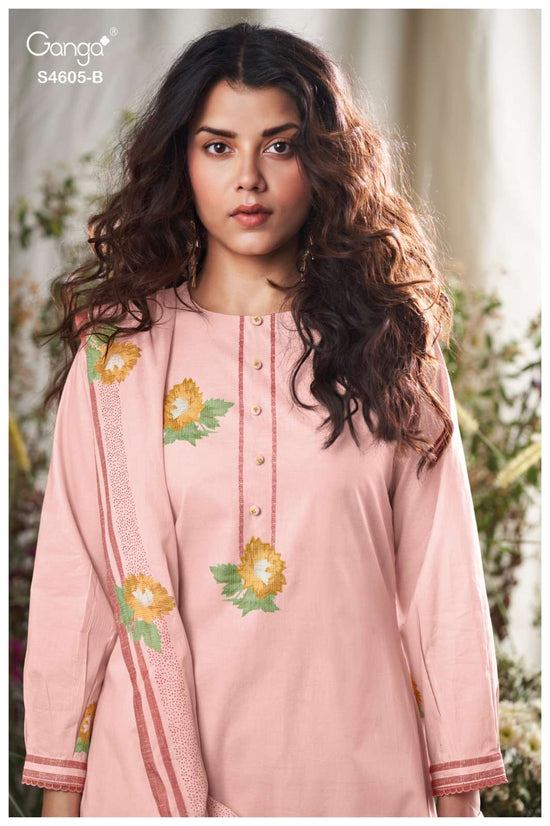 Ganga Fashion Erixa 4605 Cotton Dress Material Wholesale - Amrah Wholesale