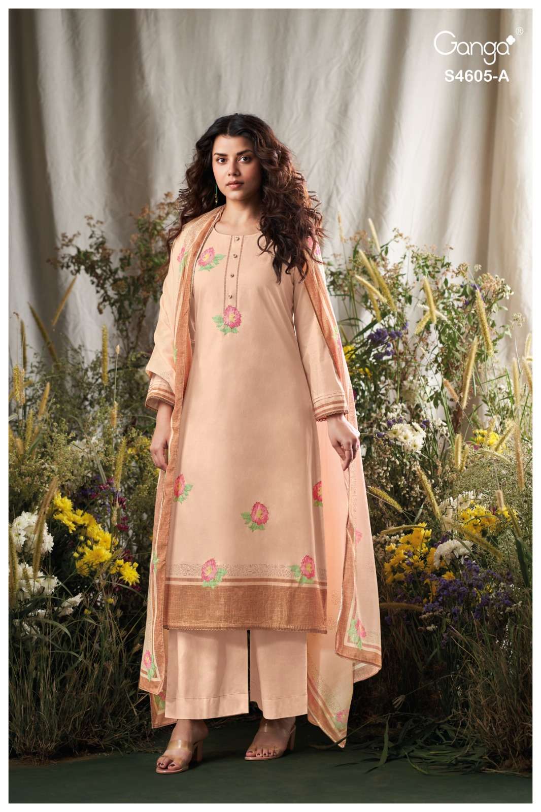 Ganga Fashion Erixa 4605 Cotton Dress Material Wholesale - Amrah Wholesale