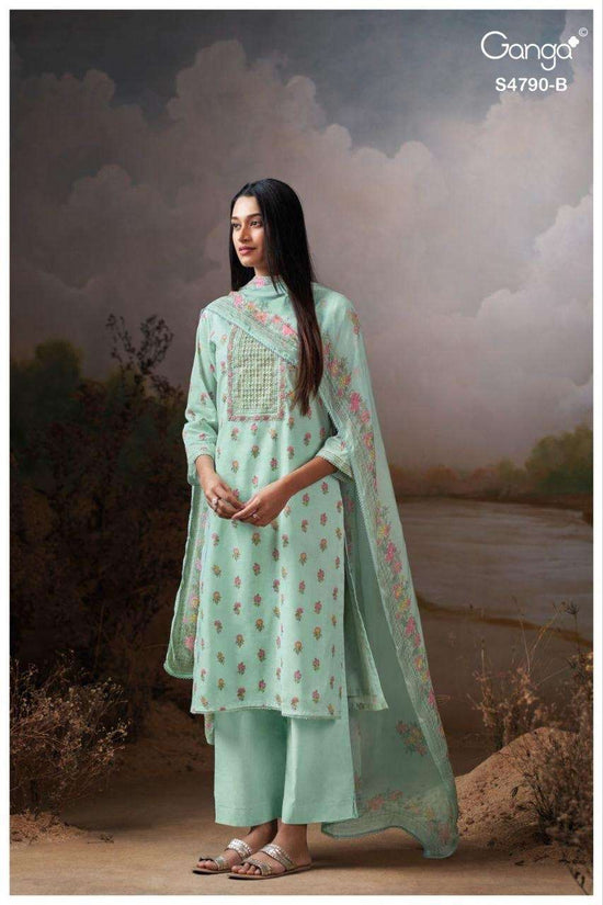 Ganga Fashion Eshmita 4790 Pure Organdy Dress Material