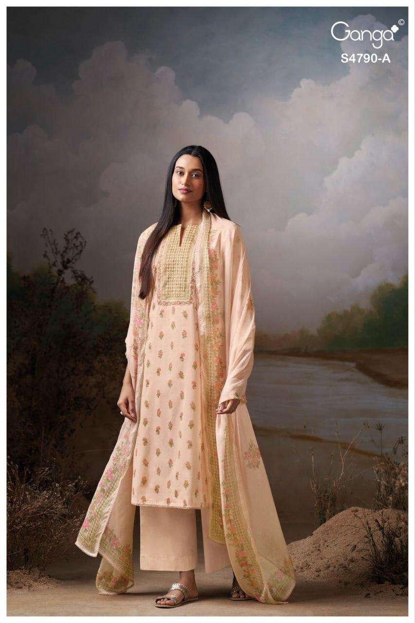 Ganga Fashion Eshmita 4790 Pure Organdy Dress Material