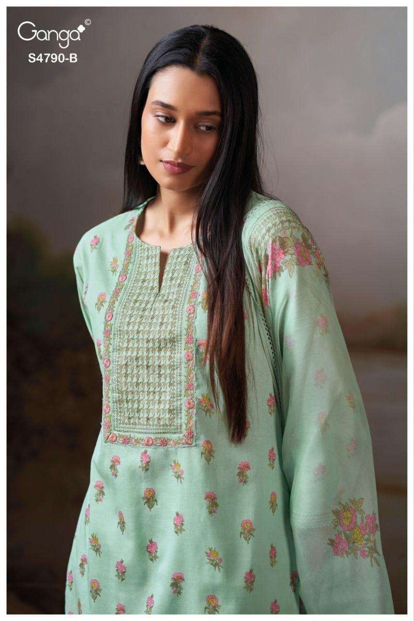 Ganga Fashion Eshmita 4790 Pure Organdy Dress Material