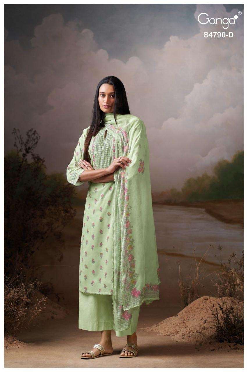 Ganga Fashion Eshmita 4790 Pure Organdy Dress Material