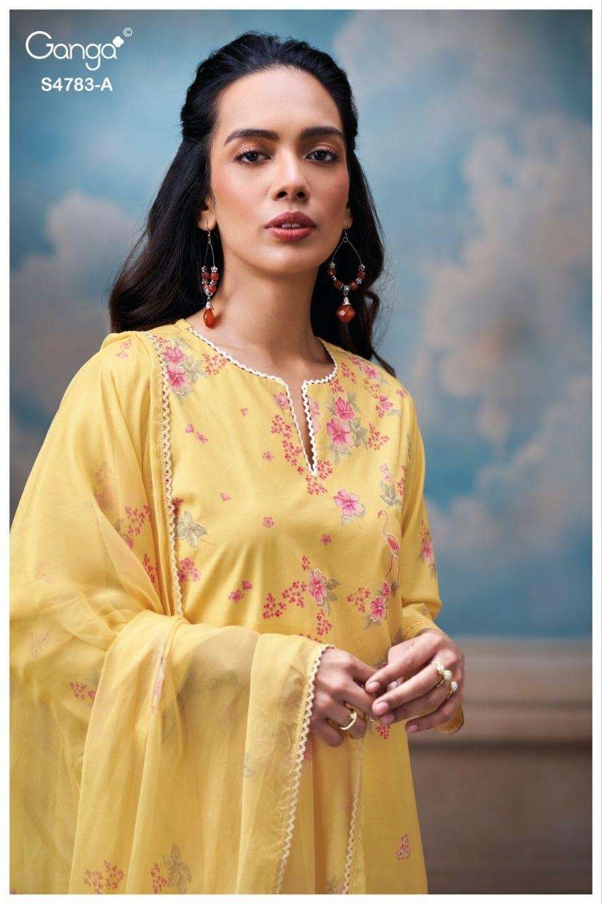 Ganga Fashion Fariyal 4783 Cotton Dress Material - Amrah Wholesale