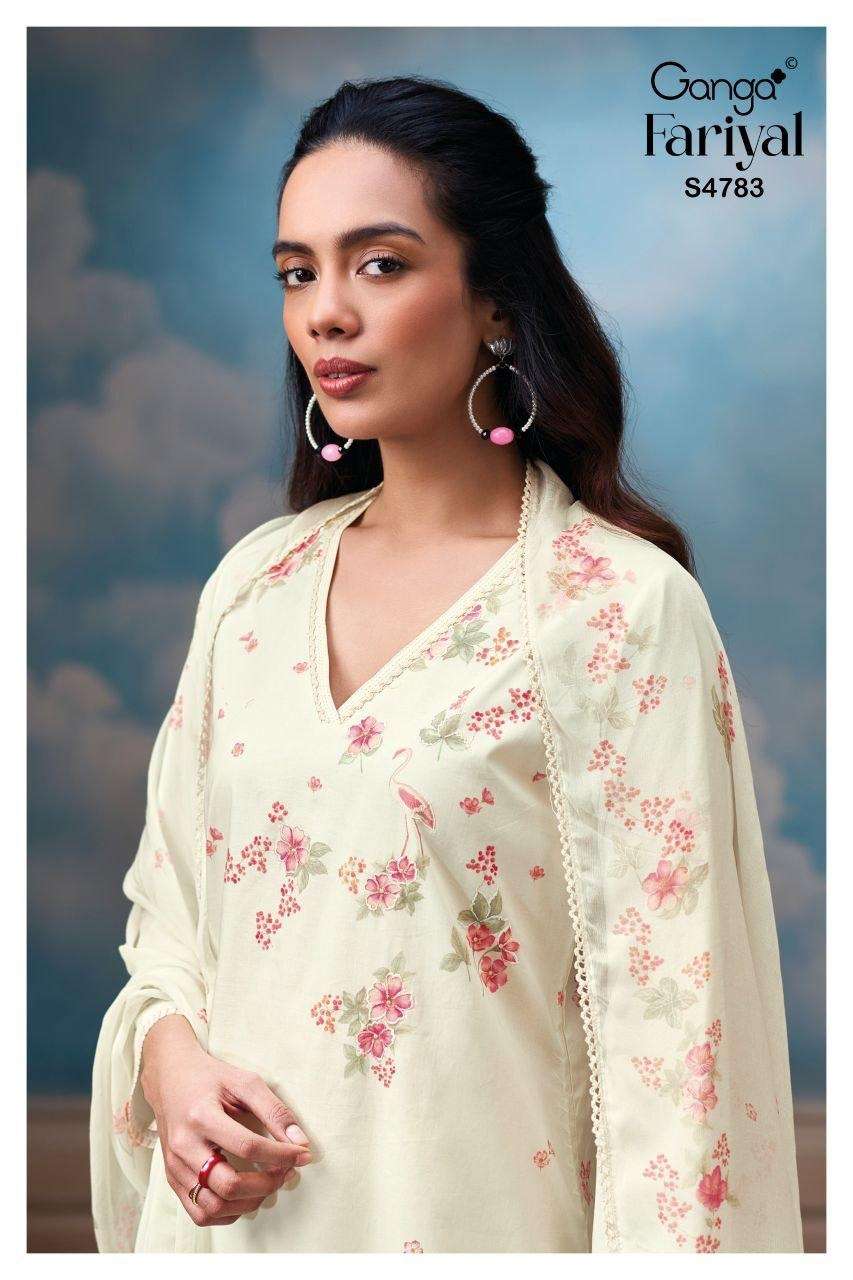 Ganga Fashion Fariyal 4783 Cotton Dress Material - Amrah Wholesale
