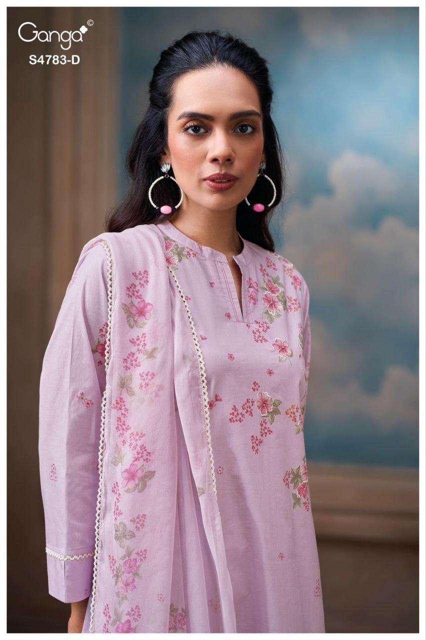 Ganga Fashion Fariyal 4783 Cotton Dress Material - Amrah Wholesale