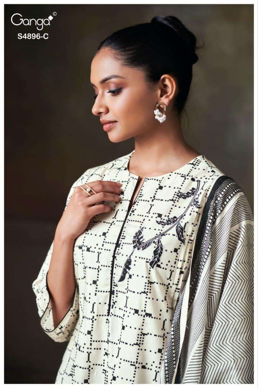 Ganga Fashion 4896 Premium Cotton Dress Material - Amrah Wholesale