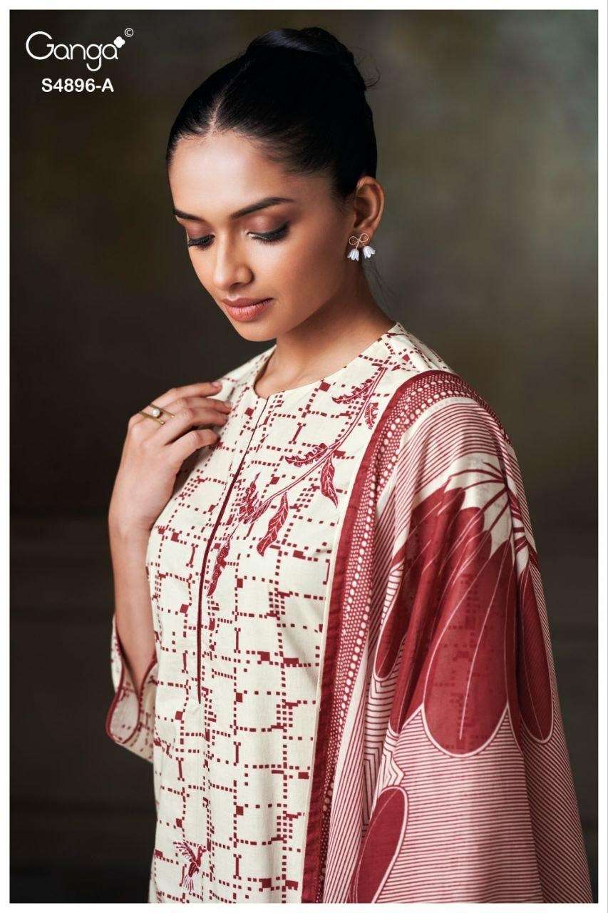 Ganga Fashion 4896 Premium Cotton Dress Material - Amrah Wholesale