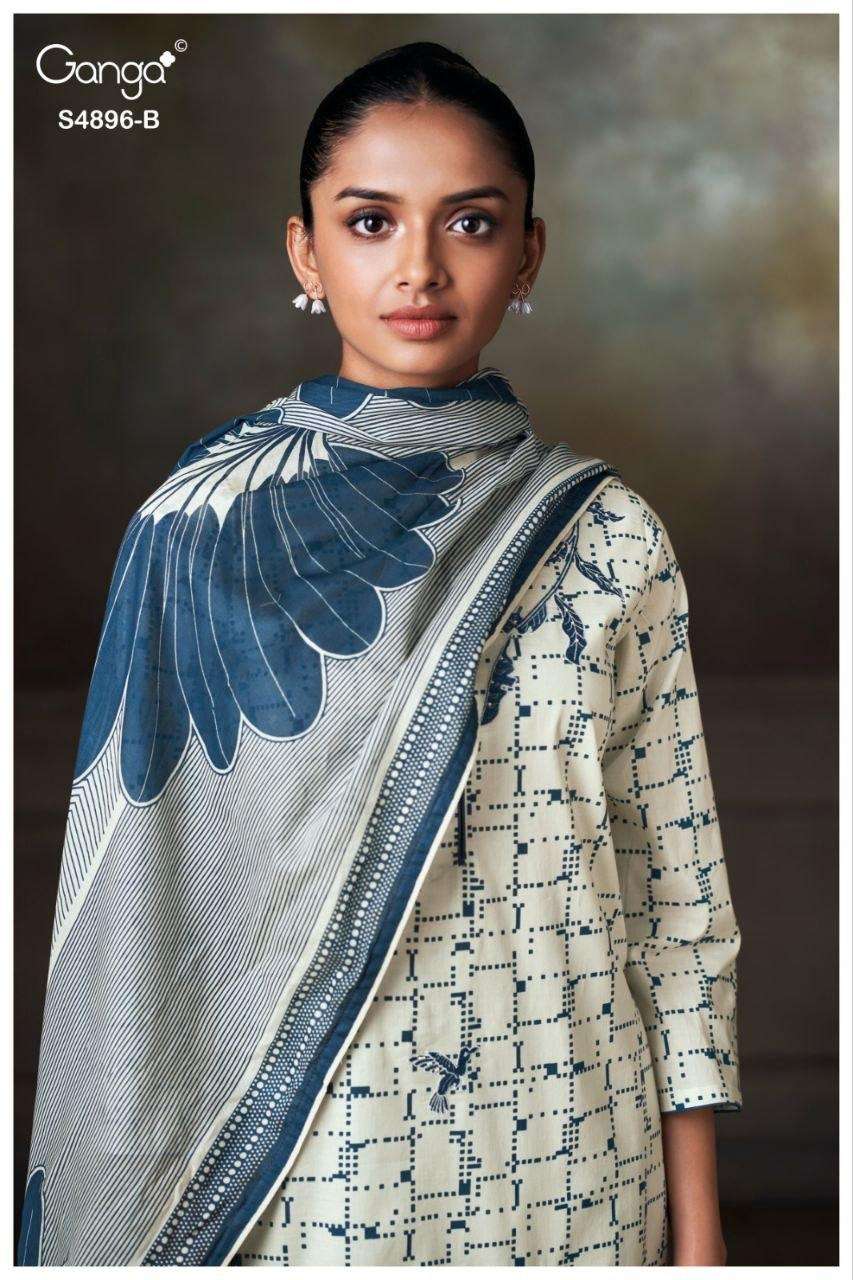 Ganga Fashion 4896 Premium Cotton Dress Material - Amrah Wholesale
