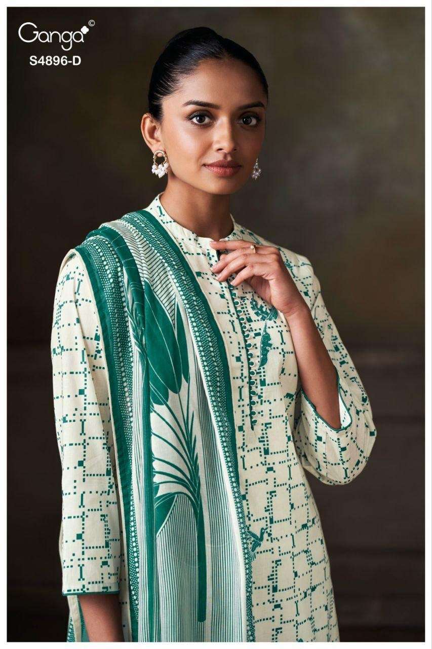 Ganga Fashion 4896 Premium Cotton Dress Material - Amrah Wholesale
