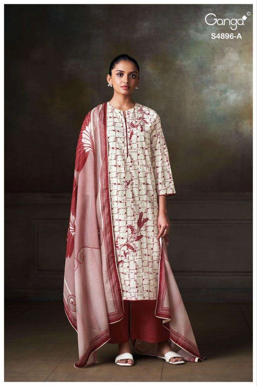 Ganga Fashion 4896 Premium Cotton Dress Material - Amrah Wholesale