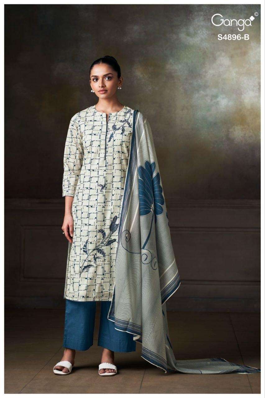 Ganga Fashion 4896 Premium Cotton Dress Material - Amrah Wholesale