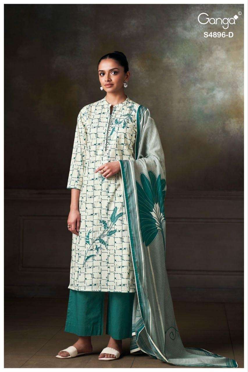 Ganga Fashion 4896 Premium Cotton Dress Material - Amrah Wholesale