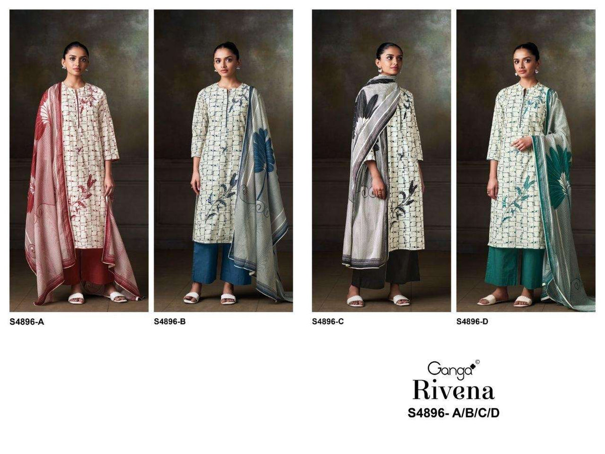 Ganga Fashion 4896 Premium Cotton Dress Material - Amrah Wholesale