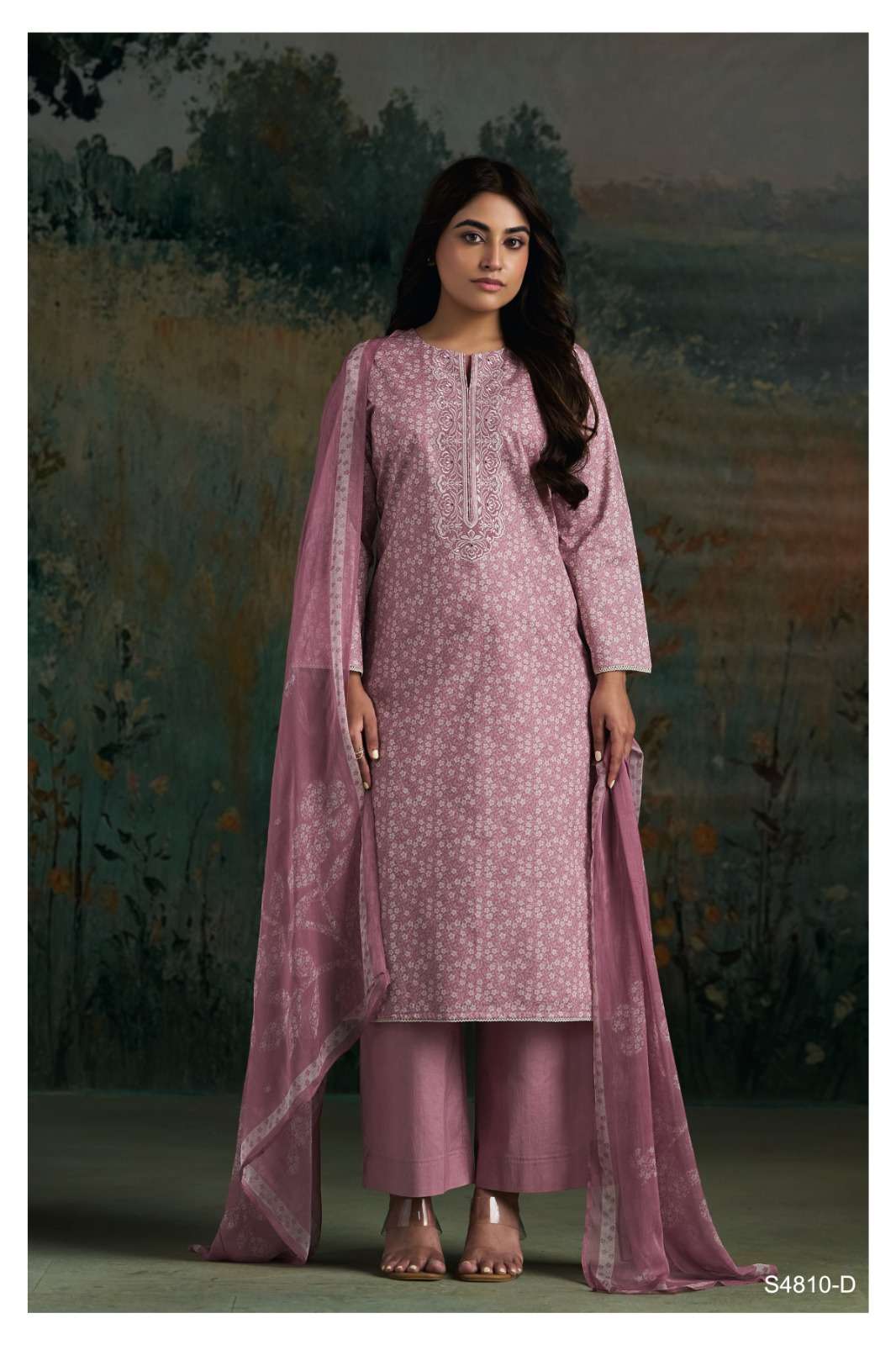 Ganga Fashion Aadila 4810 Cotton Embroidered Dress Material - Amrah Wholesale