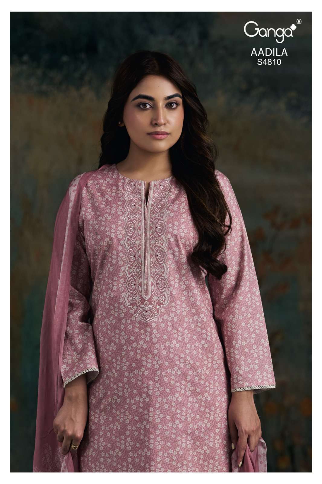 Ganga Fashion Aadila 4810 Cotton Embroidered Dress Material - Amrah Wholesale