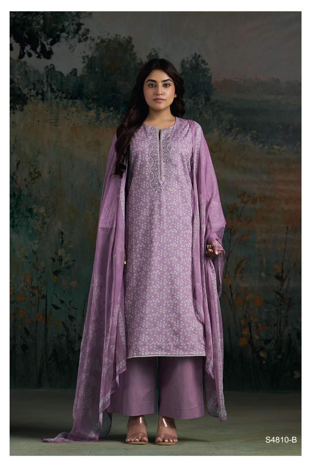 Ganga Fashion Aadila 4810 Cotton Embroidered Dress Material - Amrah Wholesale