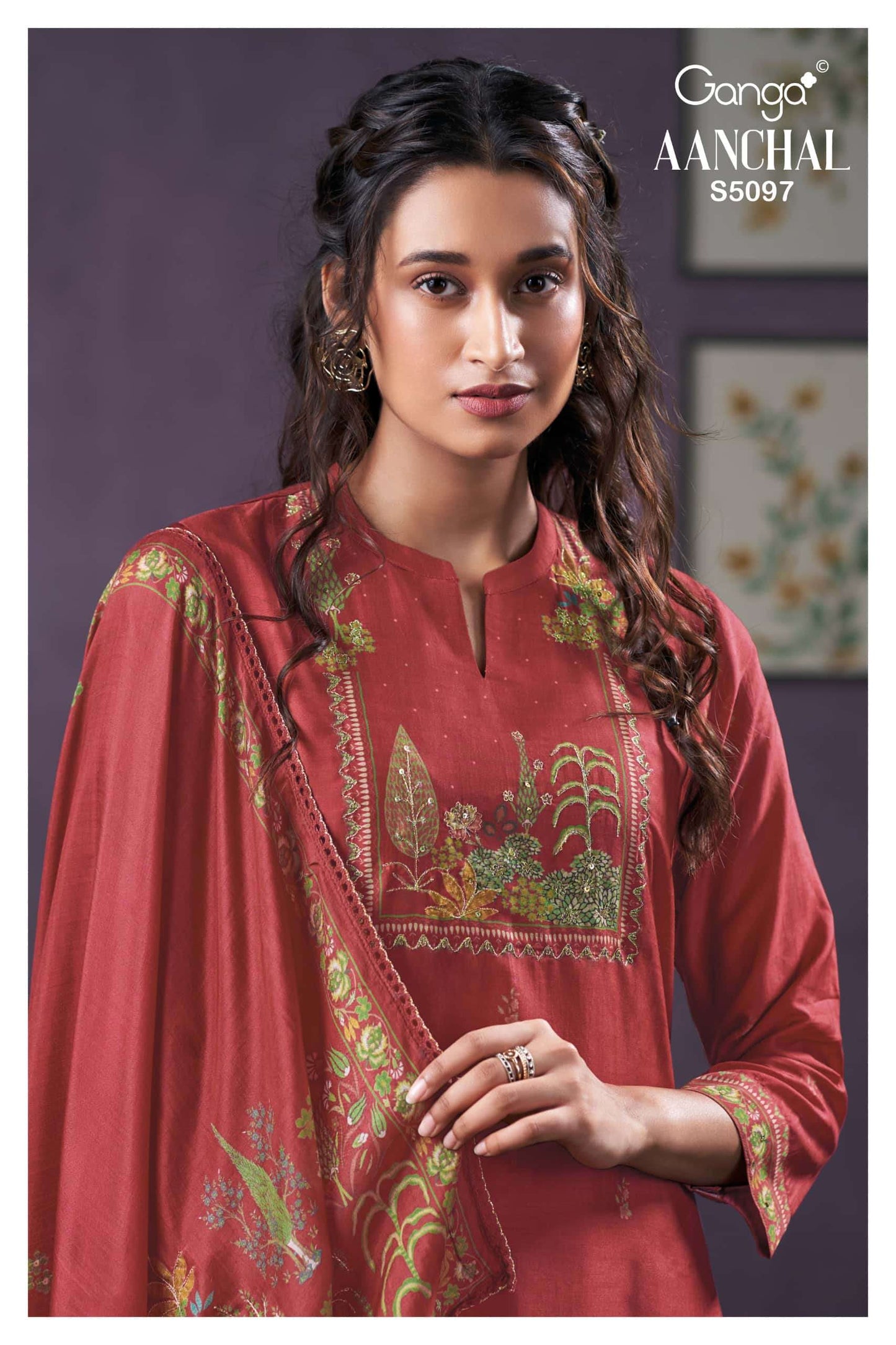 Ganga Fashion Aanchal 5097 Bemberg Silk Dress Material