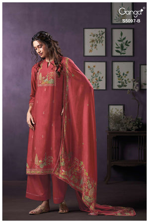 Ganga Fashion Aanchal 5097 Bemberg Silk Dress Material