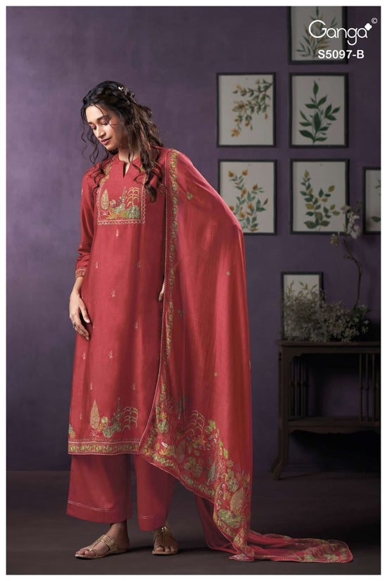 Ganga Fashion Aanchal 5097 Bemberg Silk Dress Material