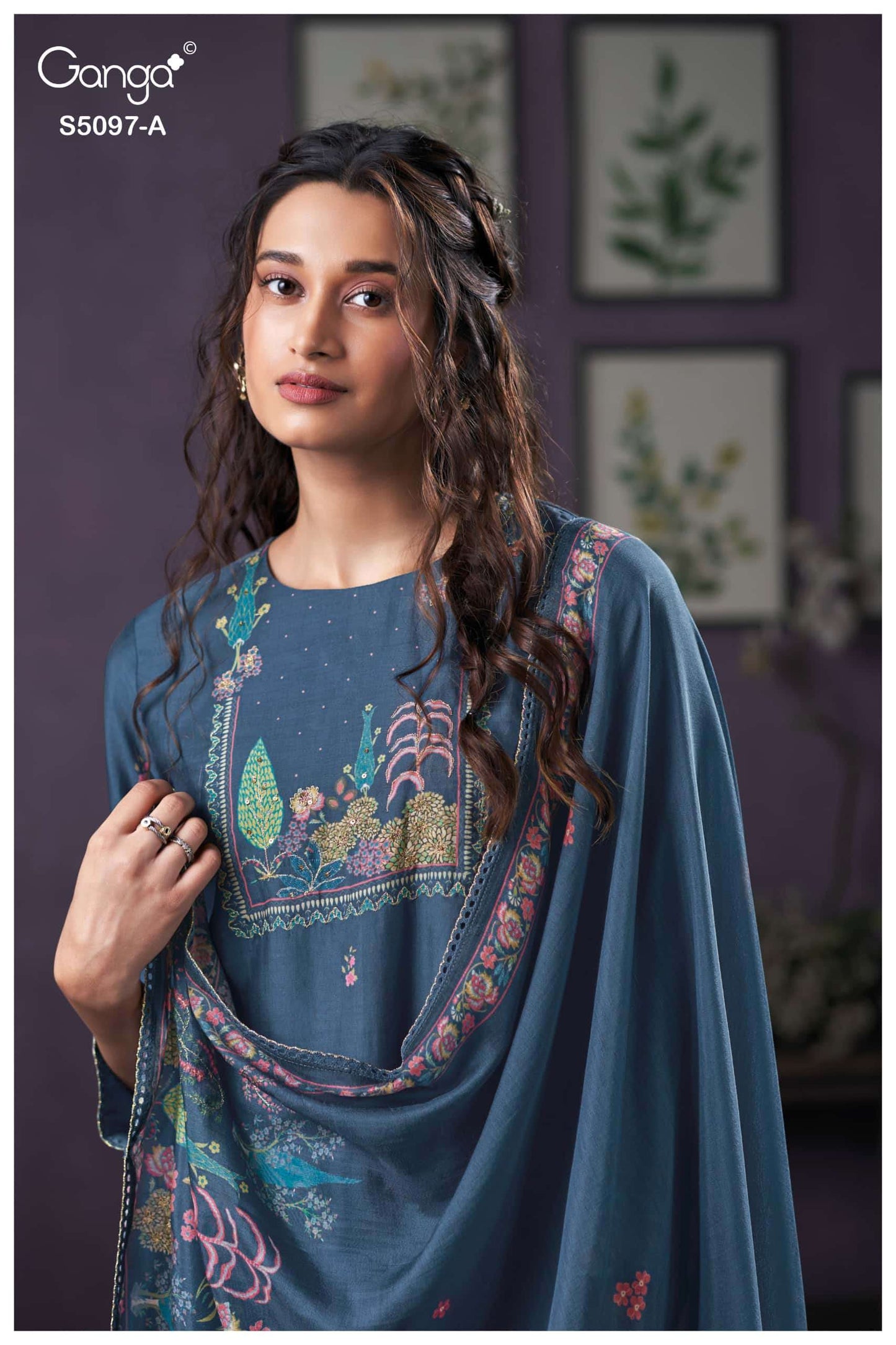 Ganga Fashion Aanchal 5097 Bemberg Silk Dress Material