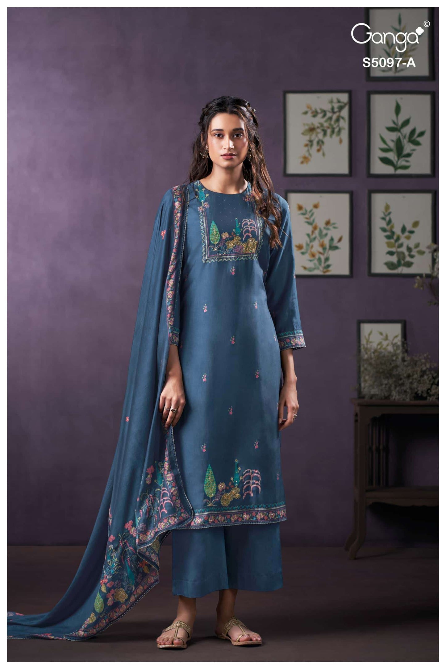 Ganga Fashion Aanchal 5097 Bemberg Silk Dress Material