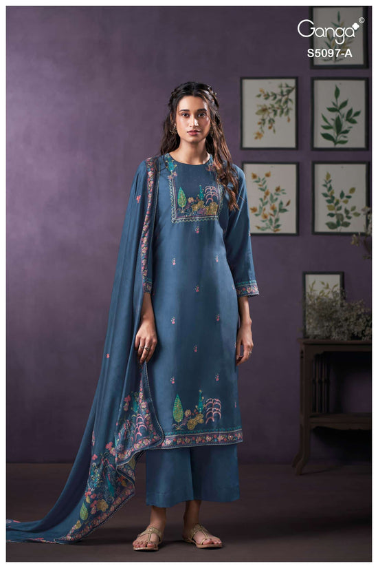Ganga Fashion Aanchal 5097 Bemberg Silk Dress Material