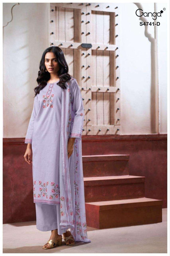 Ganga Fashion Aanshi 4741 Pure Organdy Dress Material - Amrah Wholesale