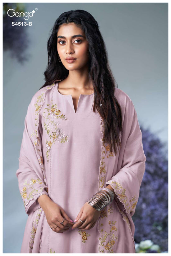 Ganga Fashion Aayra 4513 Banarasi Mul Dress Material Wholesale - Amrah Wholesale