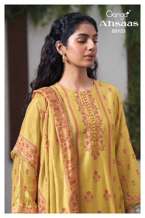 Ganga Fashion Ahsaas 5123 Bemberg Silk Dress Material