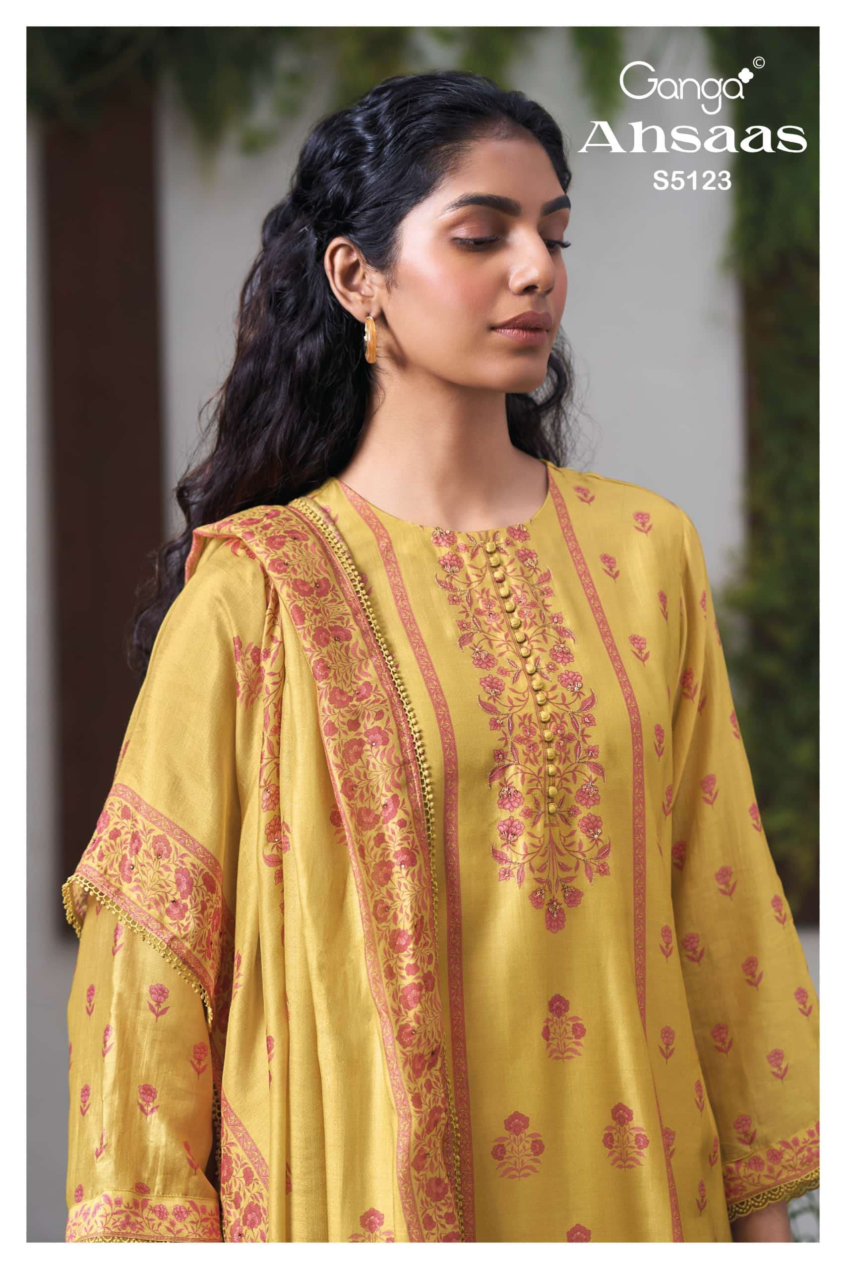 Ganga Fashion Ahsaas 5123 Bemberg Silk Dress Material