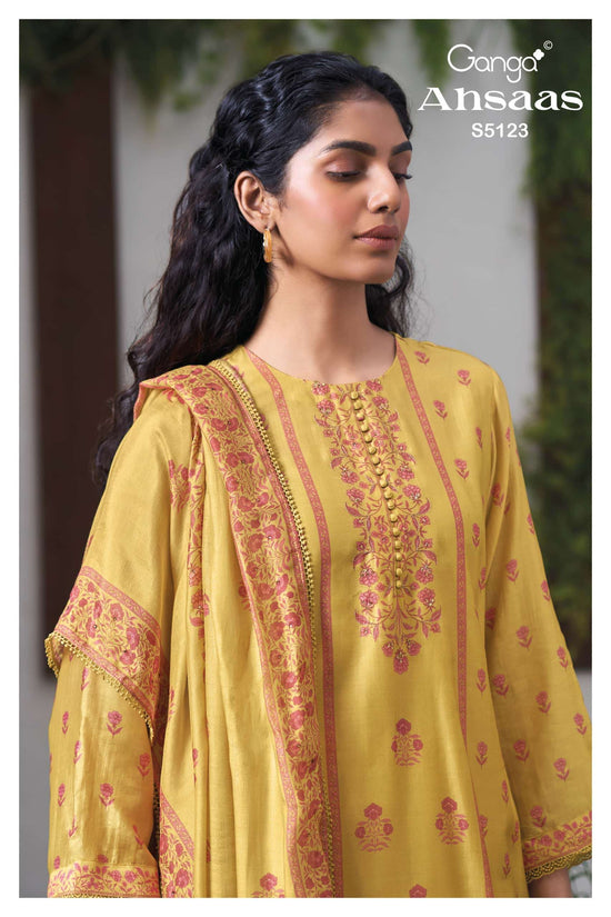 Ganga Fashion Ahsaas 5123 Bemberg Silk Dress Material