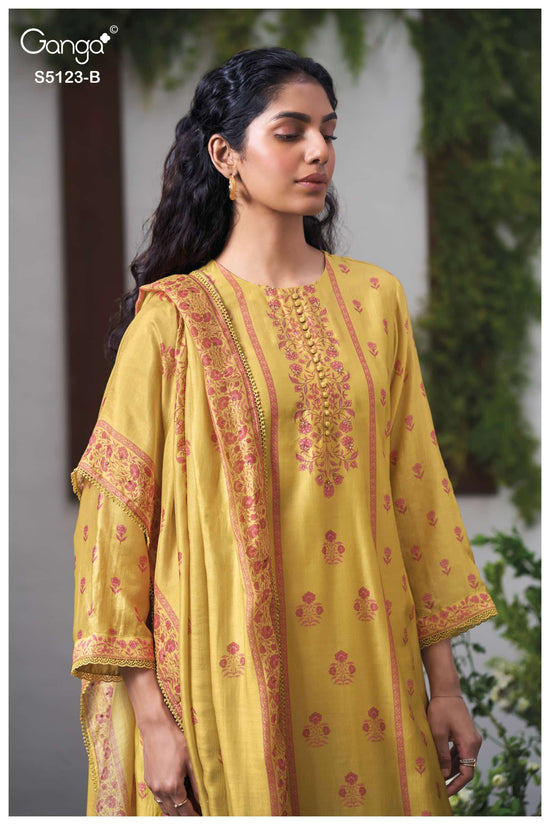 Ganga Fashion Ahsaas 5123 Bemberg Silk Dress Material