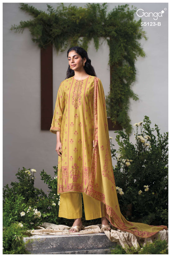 Ganga Fashion Ahsaas 5123 Bemberg Silk Dress Material